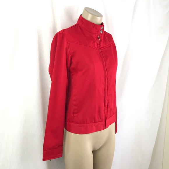 🚫SOLD🚫 Red Racer Style Sleek Zip-Up Jacket w/ - Picture 2 of 16